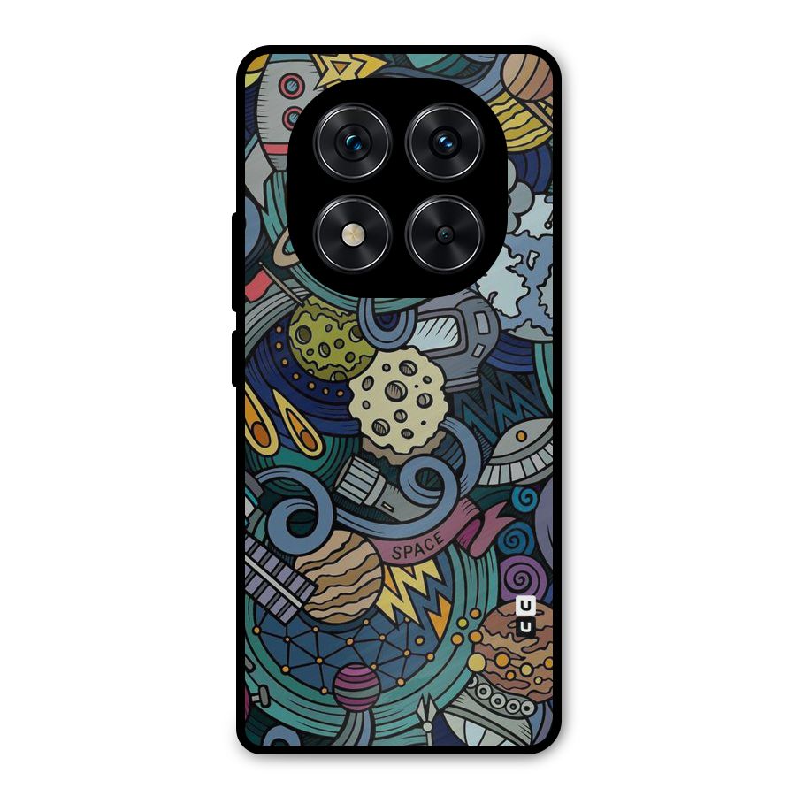 Space Pattern Blue Metal Back Case for Redmi Note 14 Pro 5G