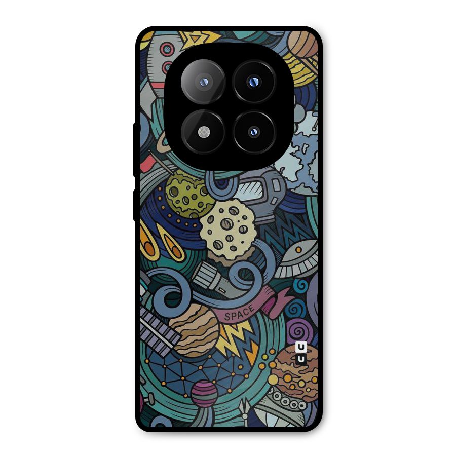 Space Pattern Blue Metal Back Case for Redmi Note 14 Pro Plus 5G