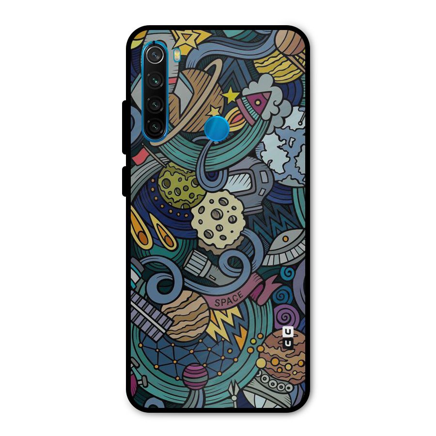 Space Pattern Blue Metal Back Case for Redmi Note 8