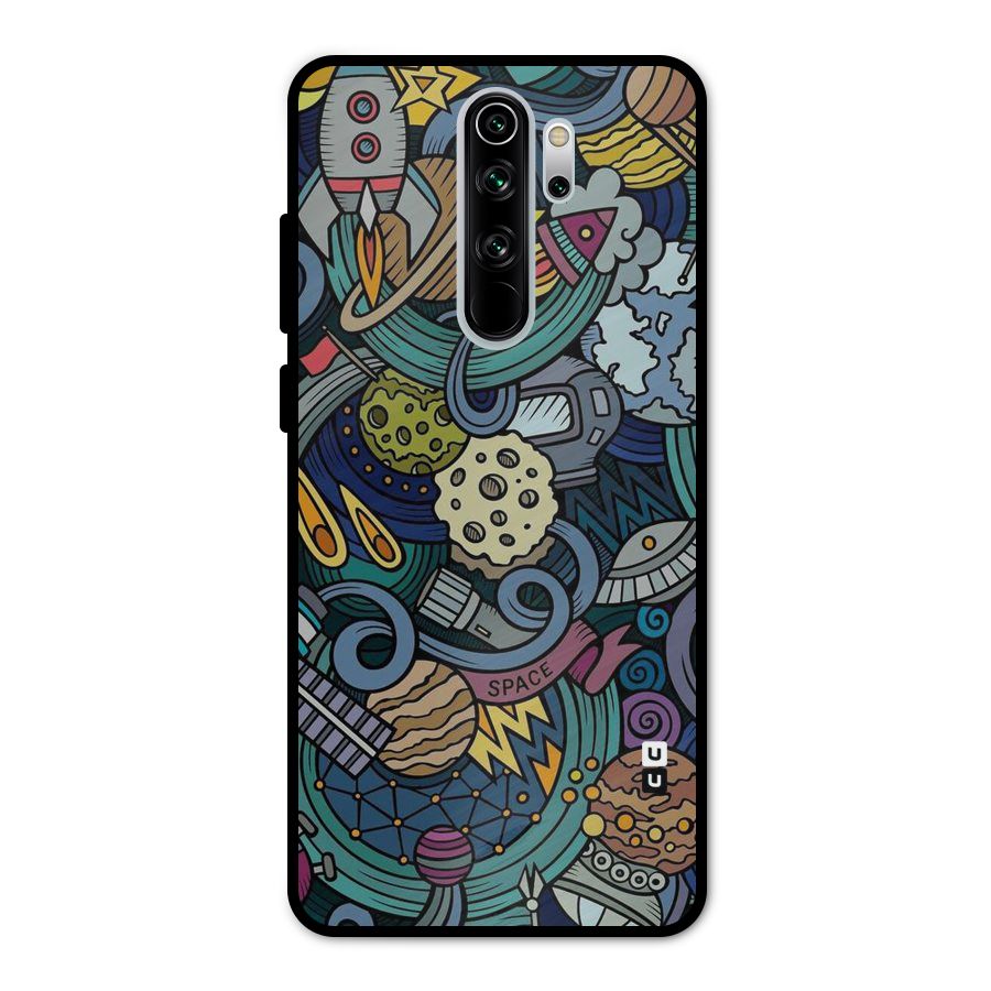 Space Pattern Blue Metal Back Case for Redmi Note 8 Pro