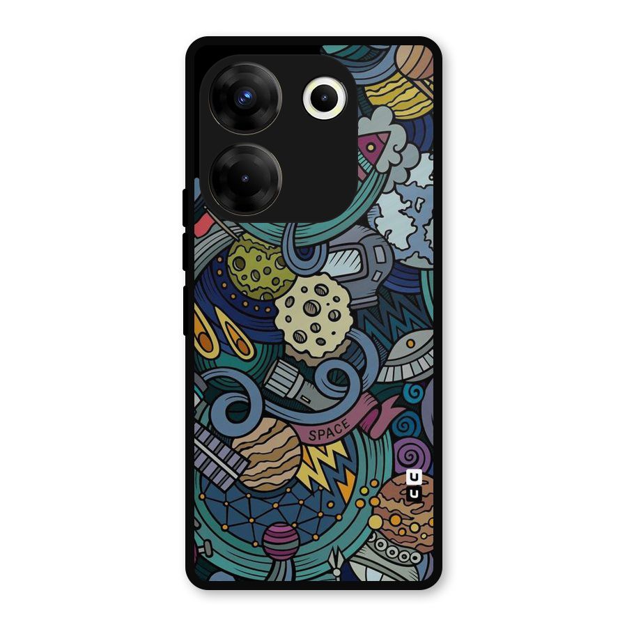 Space Pattern Blue Metal Back Case for Tecno Camon 20