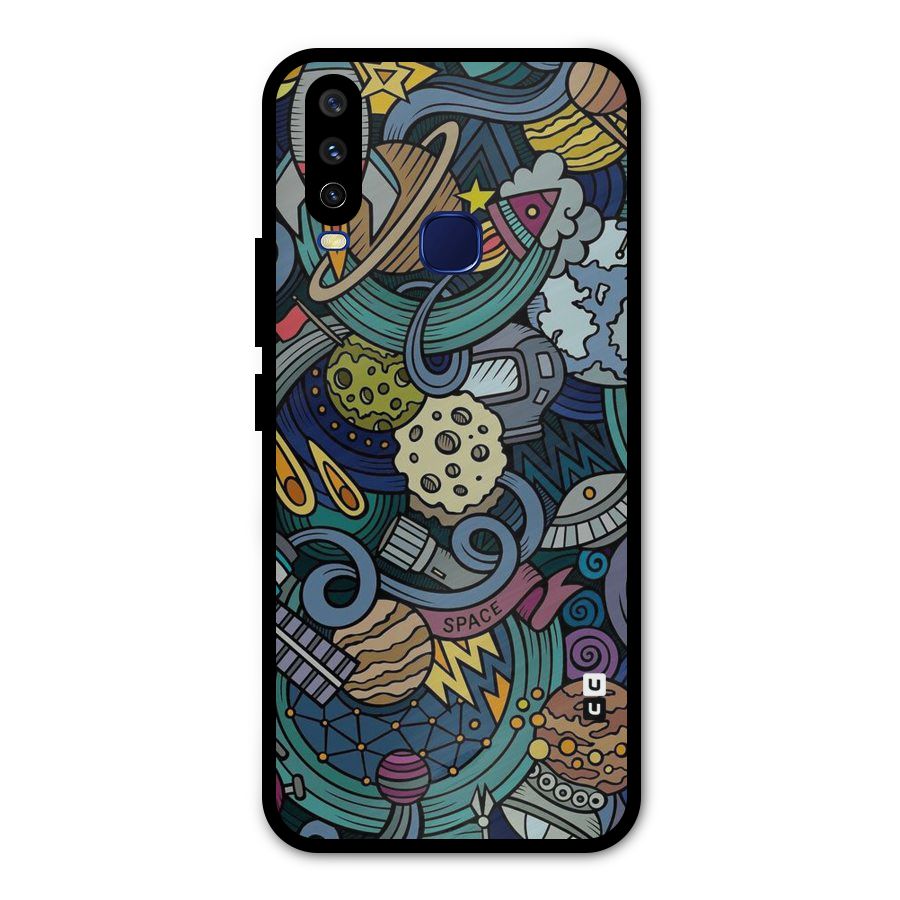 Space Pattern Blue Metal Back Case for Vivo U10