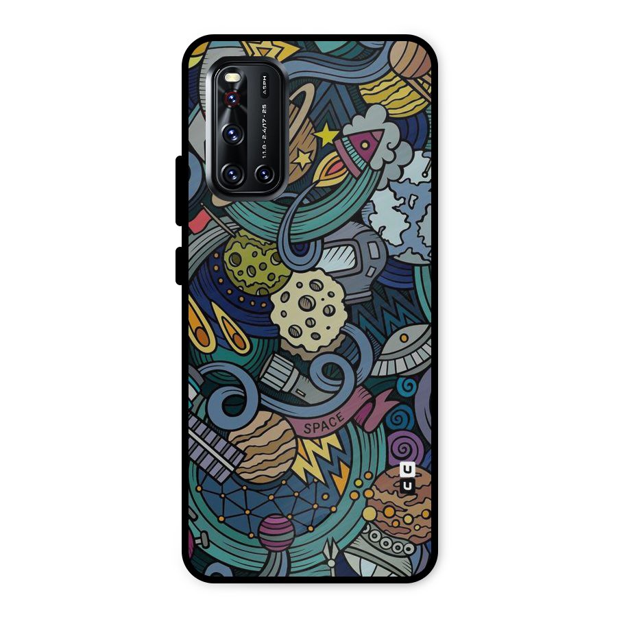 Space Pattern Blue Metal Back Case for Vivo V19