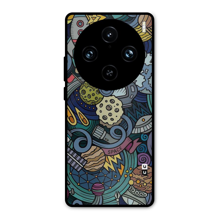 Space Pattern Blue Metal Back Case for Vivo X100 Pro