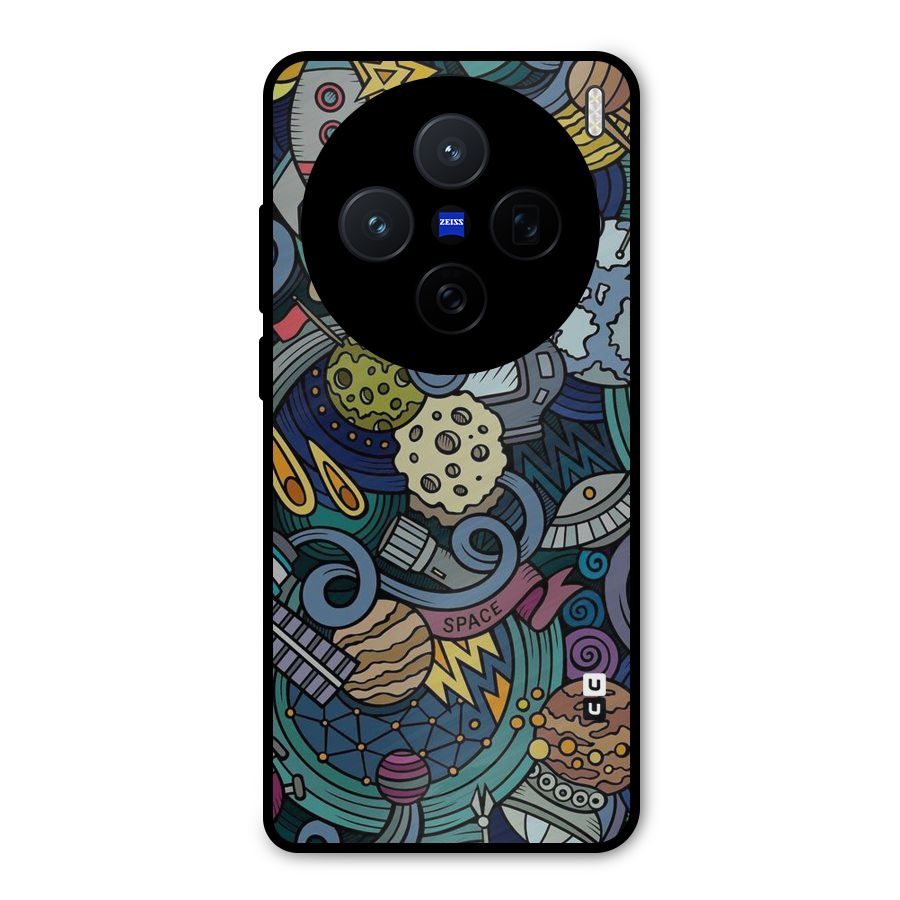 Space Pattern Blue Metal Back Case for Vivo X200