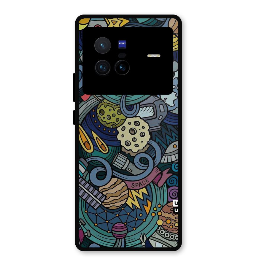 Space Pattern Blue Metal Back Case for Vivo X80