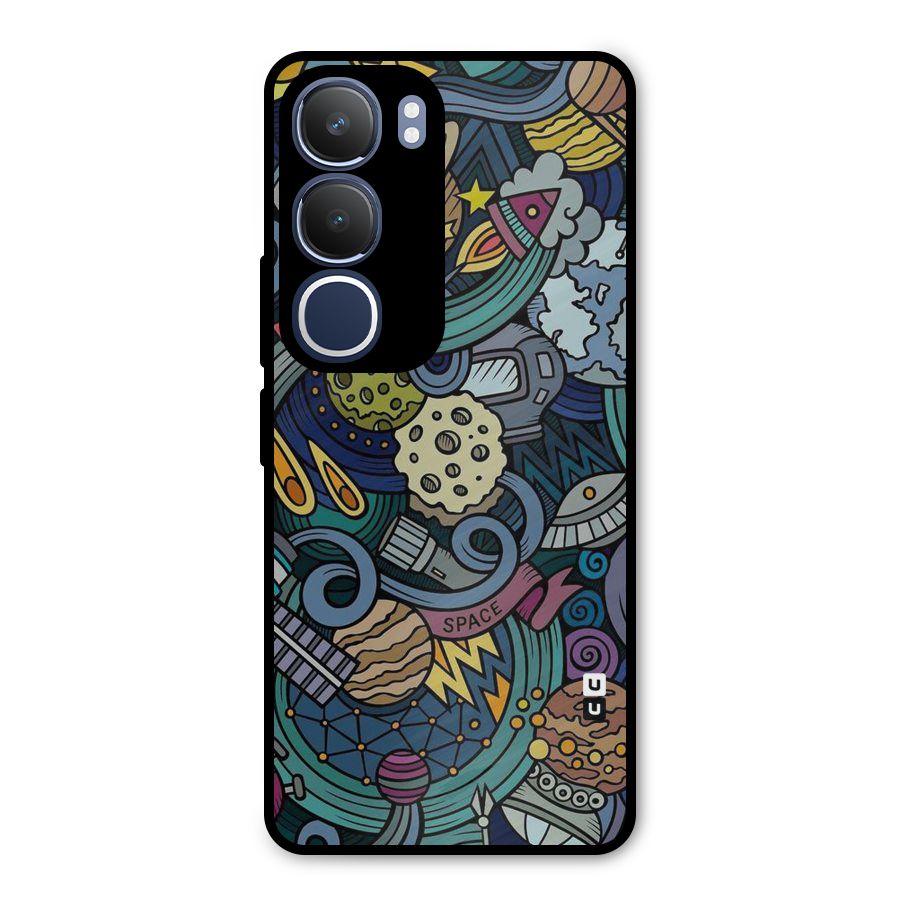 Space Pattern Blue Metal Back Case for Vivo Y29