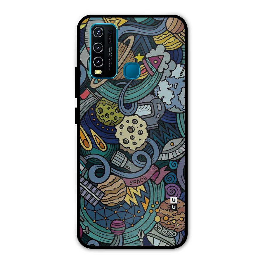 Space Pattern Blue Metal Back Case for Vivo Y30