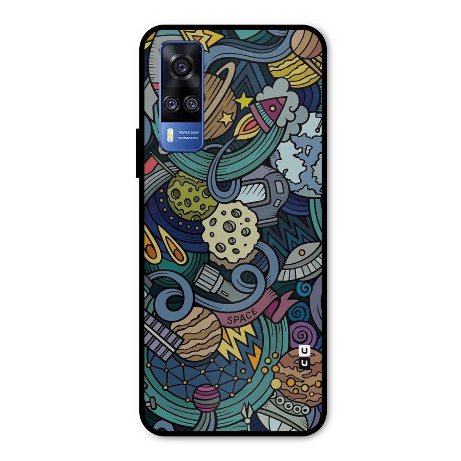 Space Pattern Blue Metal Back Case for Vivo Y31