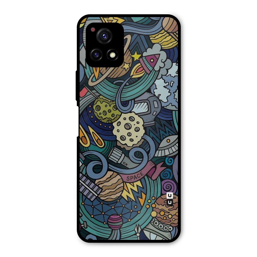 Space Pattern Blue Metal Back Case for Vivo Y72 5G