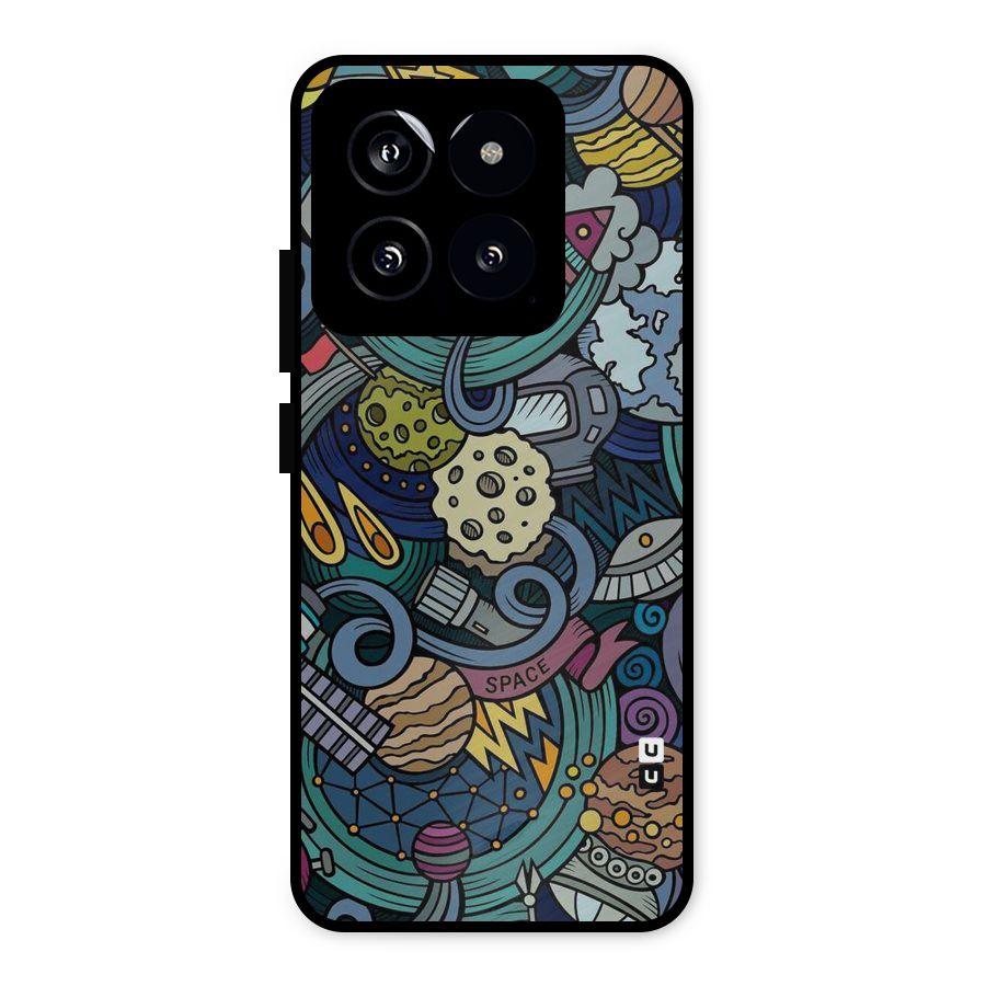 Space Pattern Blue Metal Back Case for Xiaomi 14