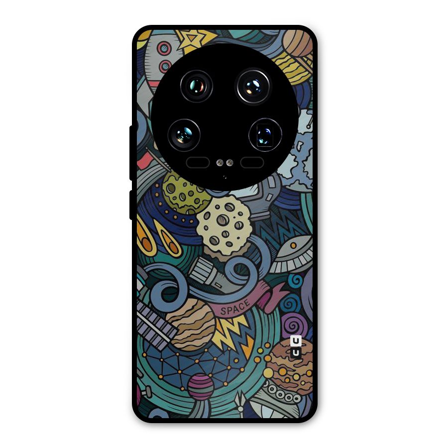 Space Pattern Blue Metal Back Case for Xiaomi 14 Ultra