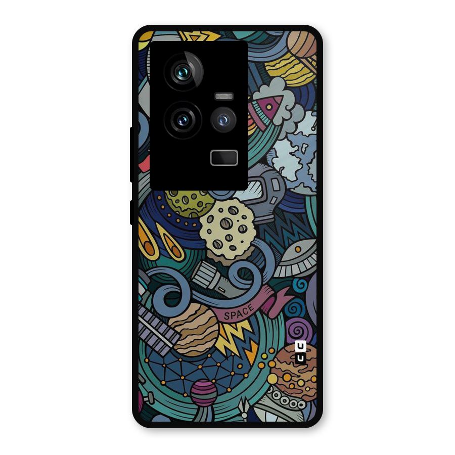 Space Pattern Blue Metal Back Case for iQOO 11 5G