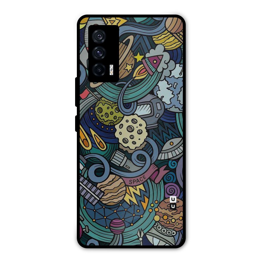 Space Pattern Blue Metal Back Case for iQOO 7 5G