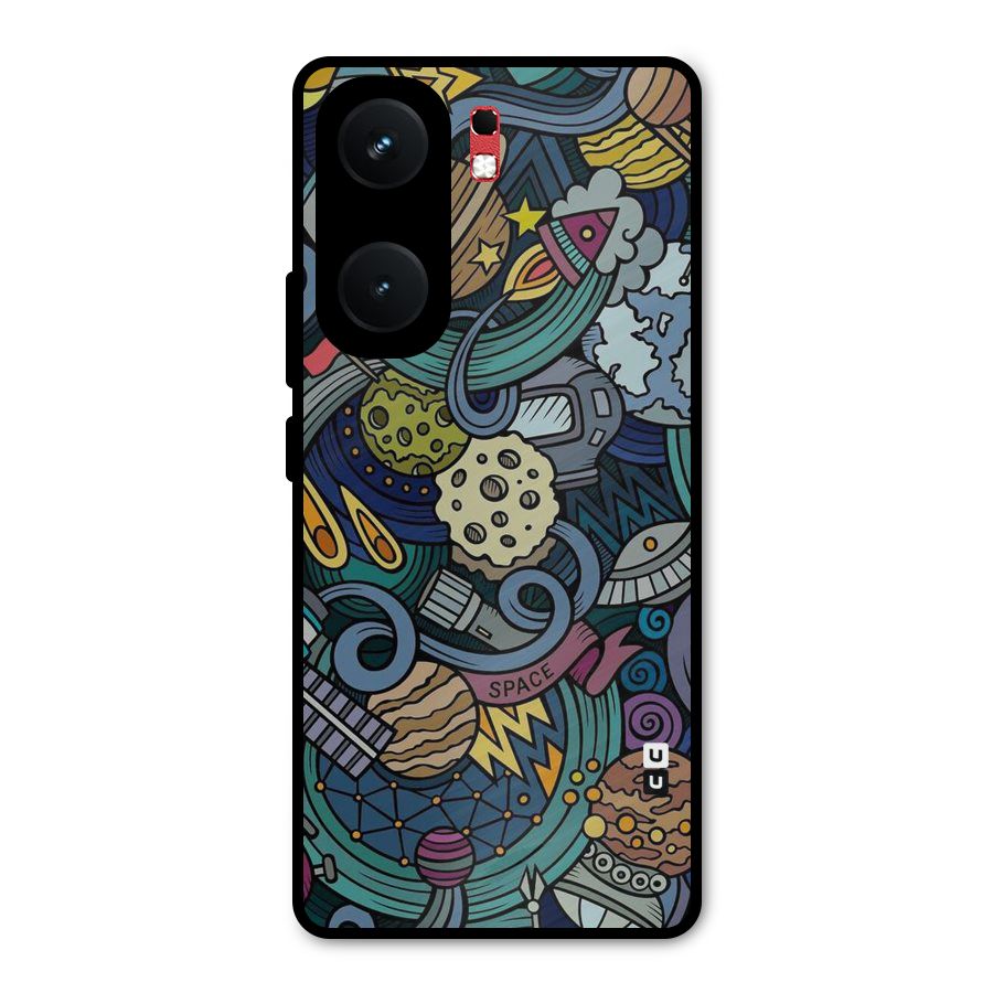 Space Pattern Blue Metal Back Case for iQOO Neo 9 Pro