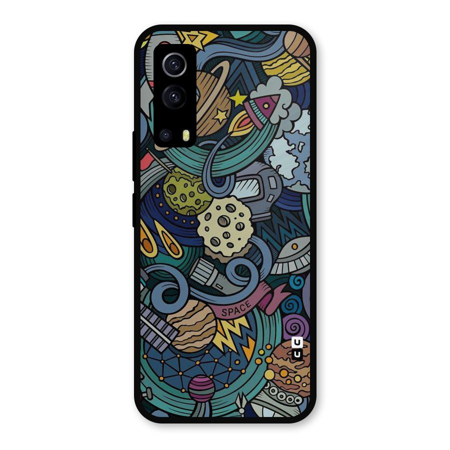 Space Pattern Blue Metal Back Case for iQOO Z3