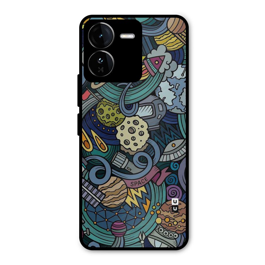Space Pattern Blue Metal Back Case for iQOO Z9