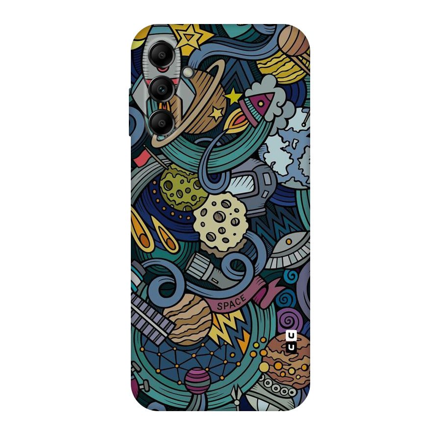 Space Pattern Blue Original Polycarbonate Back Case for Galaxy A14 5G