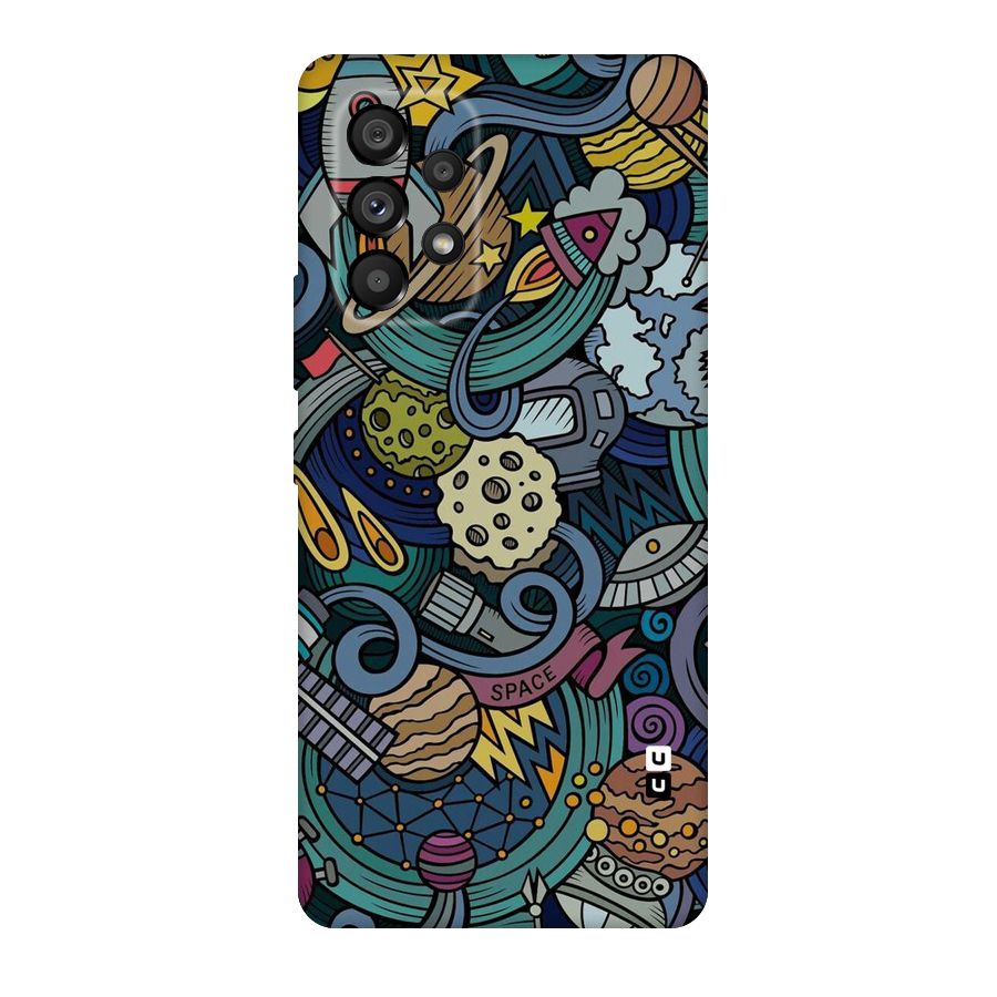 Space Pattern Blue Original Polycarbonate Back Case for Galaxy A53 5G