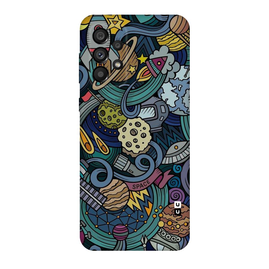 Space Pattern Blue Original Polycarbonate Back Case for Galaxy A73 5G