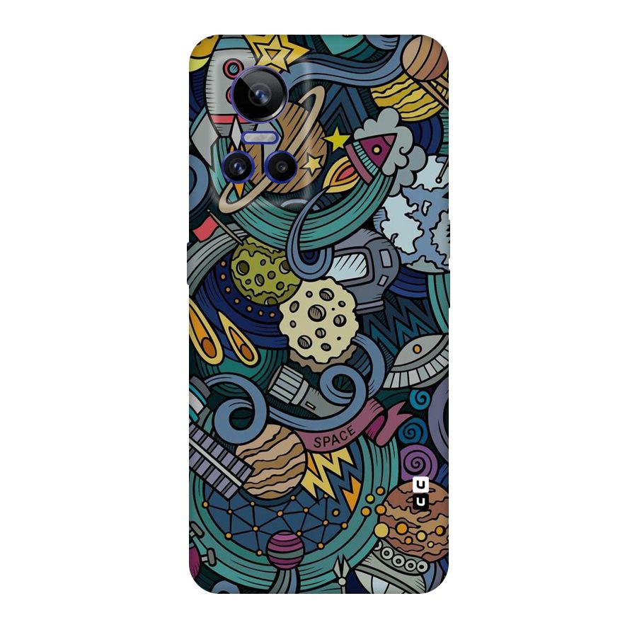 Space Pattern Blue Original Polycarbonate Back Case for Realme GT Neo 3