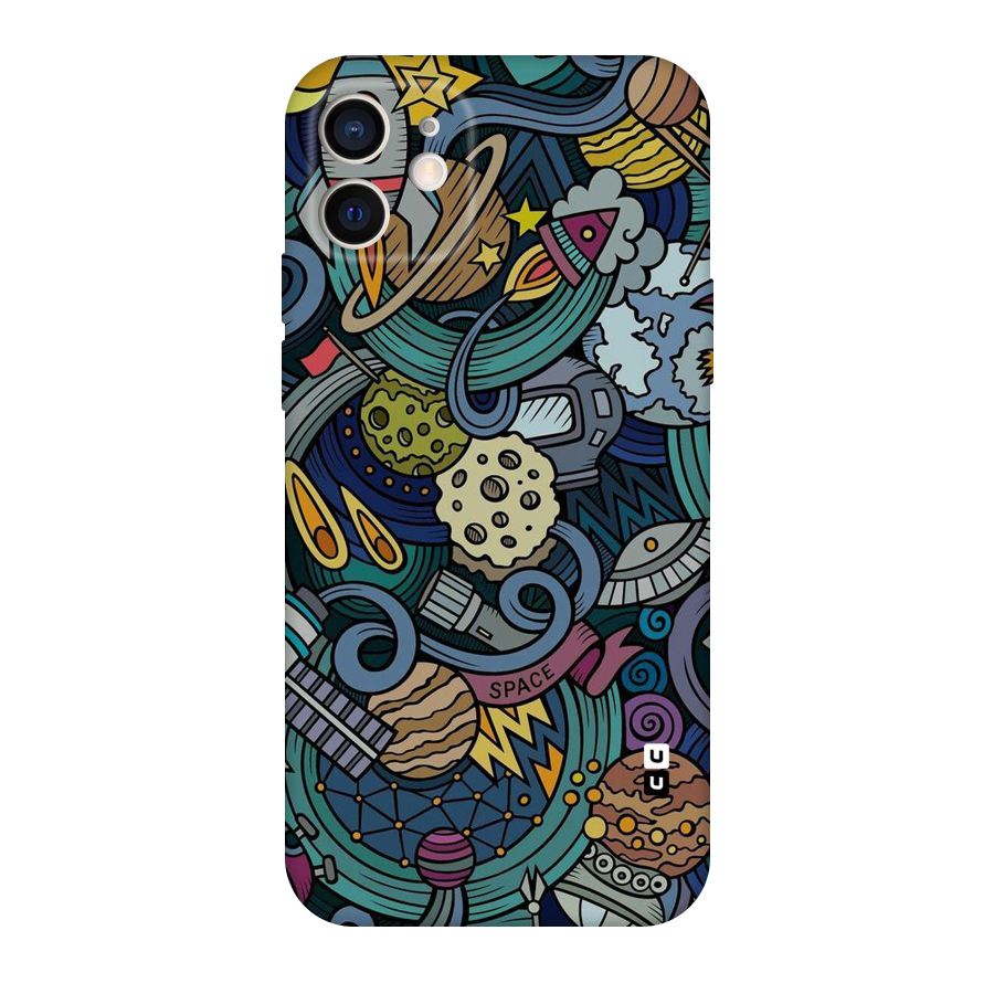 Space Pattern Blue Original Polycarbonate Back Case for iPhone 12