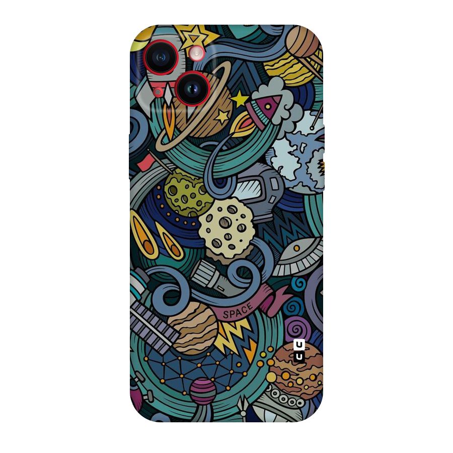 Space Pattern Blue Original Polycarbonate Back Case for iPhone 14 Plus