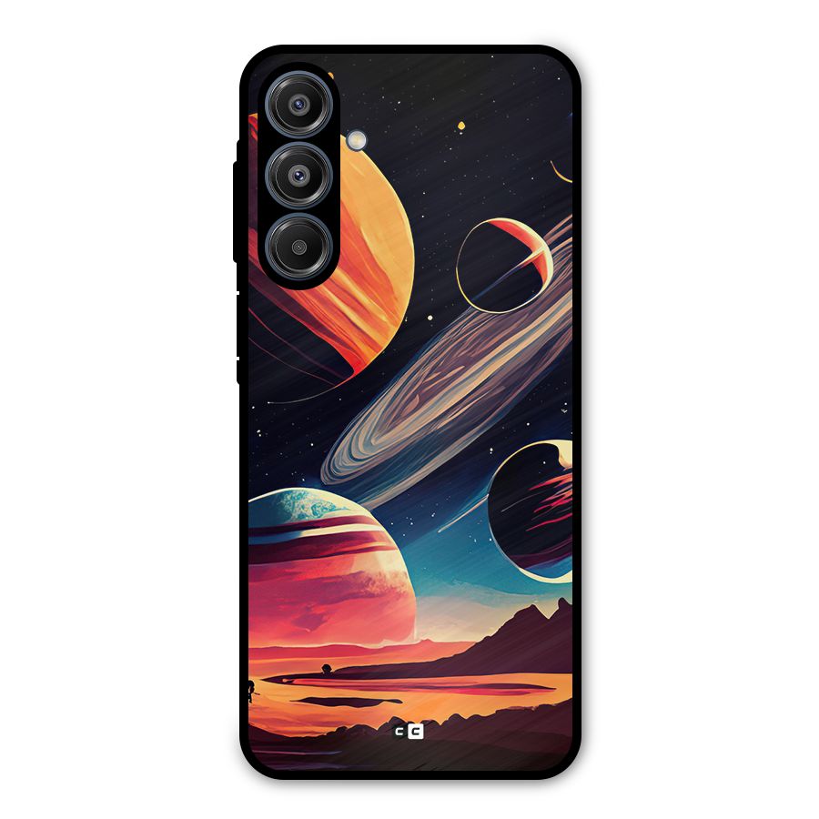 Space Planets Metal Back Case for Galaxy A16 5G