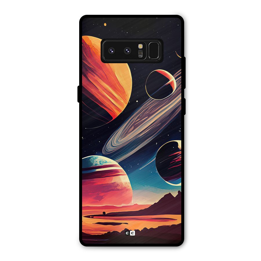 Space Planets Metal Back Case for Galaxy Note 8