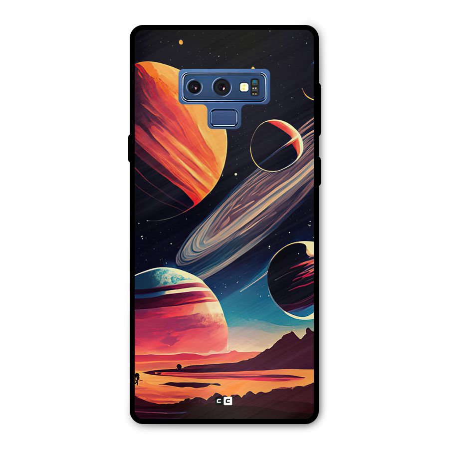 Space Planets Metal Back Case for Galaxy Note 9