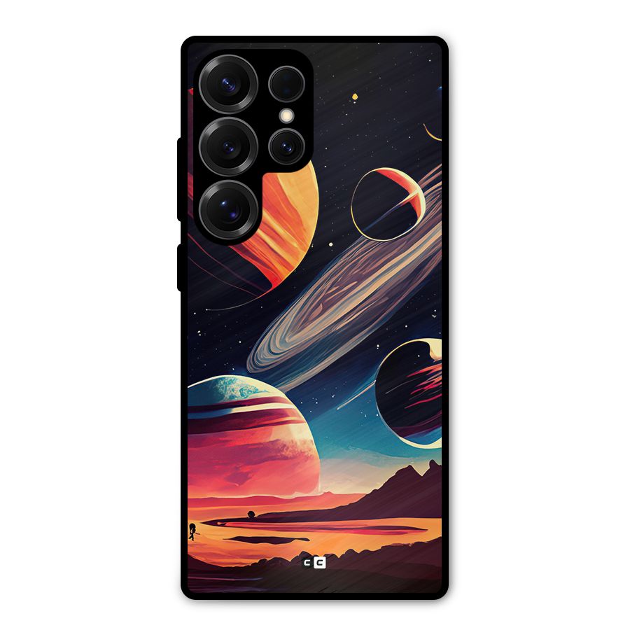 Space Planets Metal Back Case for Galaxy S25 Ultra