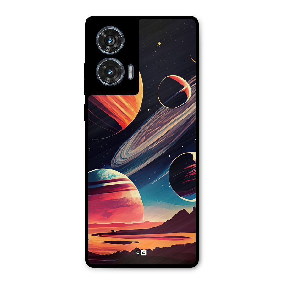 Space Planets Metal Back Case for Motorola Edge 50 Fusion