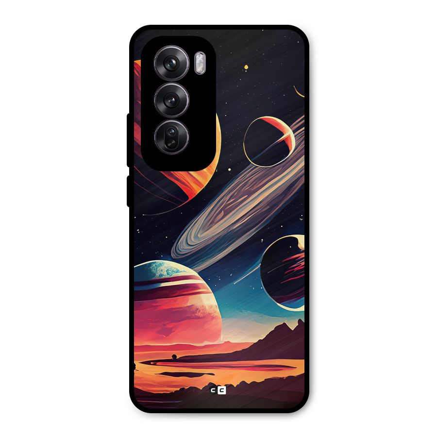 Space Planets Metal Back Case for Oppo Reno12 Pro