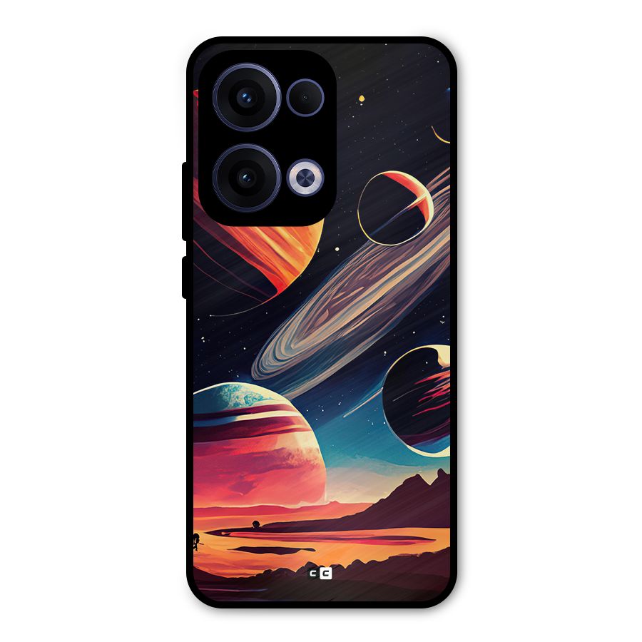 Space Planets Metal Back Case for Oppo Reno13