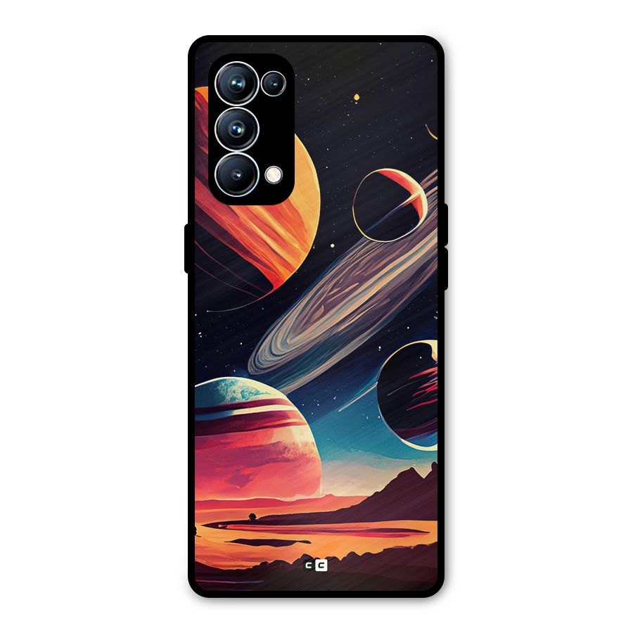 Space Planets Metal Back Case for Oppo Reno5 Pro 5G