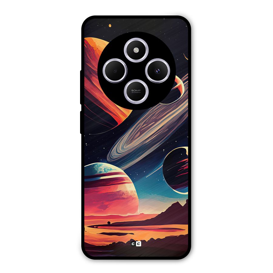 Space Planets Metal Back Case for Poco C75 5G