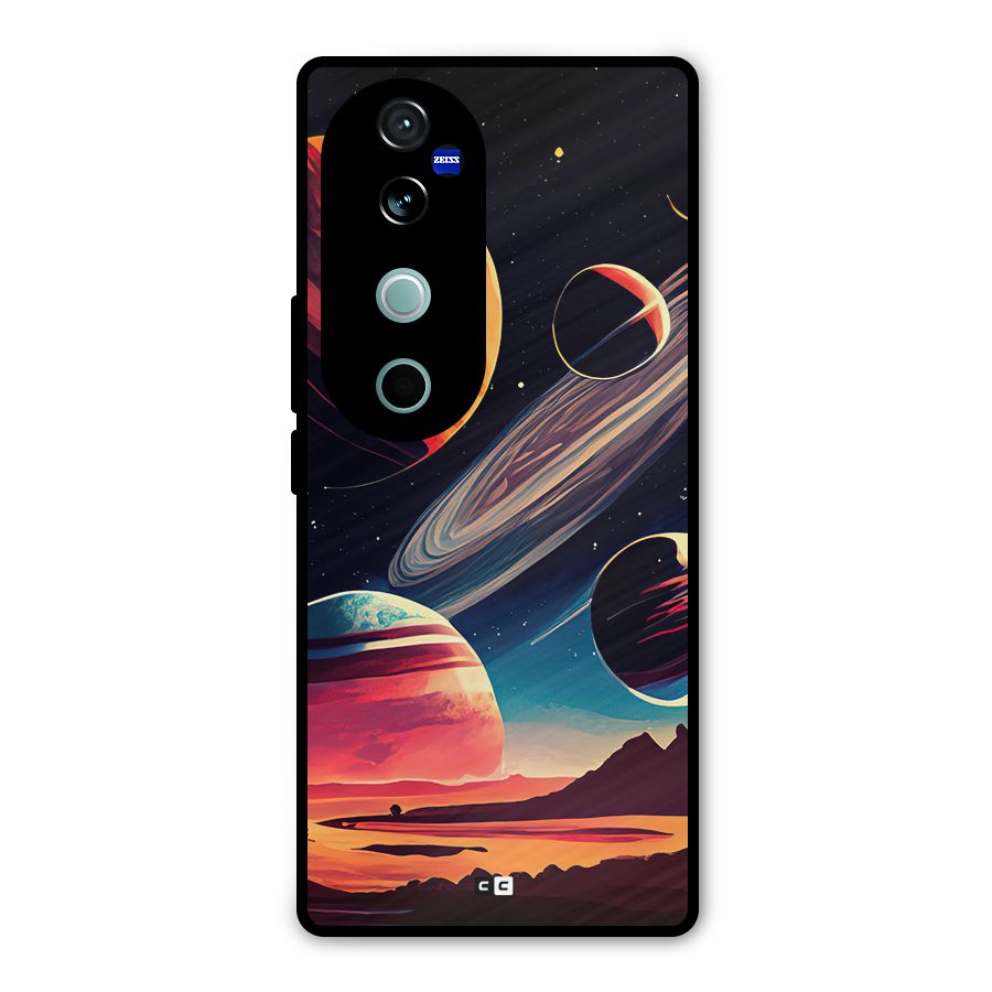Space Planets Metal Back Case for Vivo V40