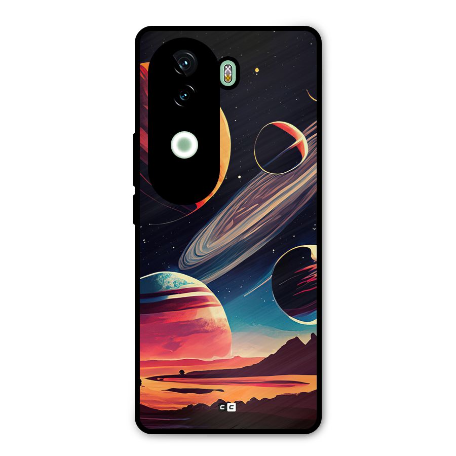 Space Planets Metal Back Case for Vivo V40e