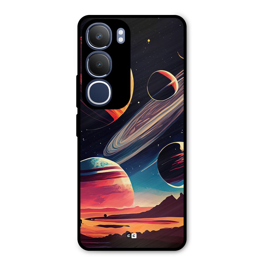 Space Planets Metal Back Case for Vivo Y29