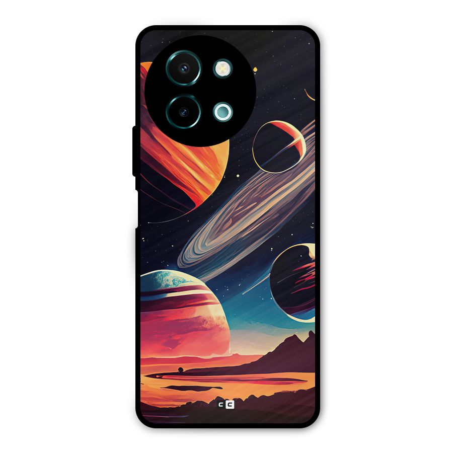 Space Planets Metal Back Case for Vivo Y58