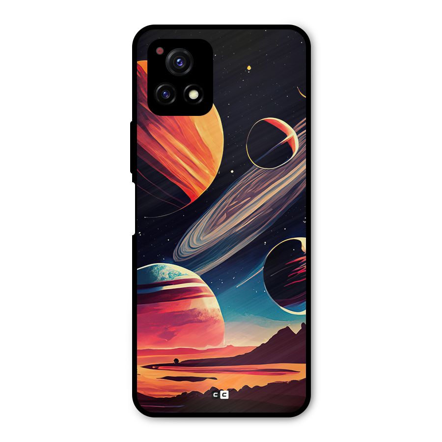 Space Planets Metal Back Case for Vivo Y72 5G