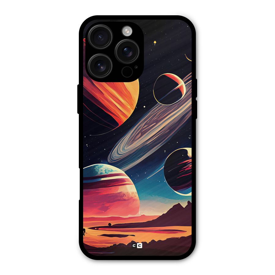 Space Planets Metal Back Case for iPhone 16 Pro Max