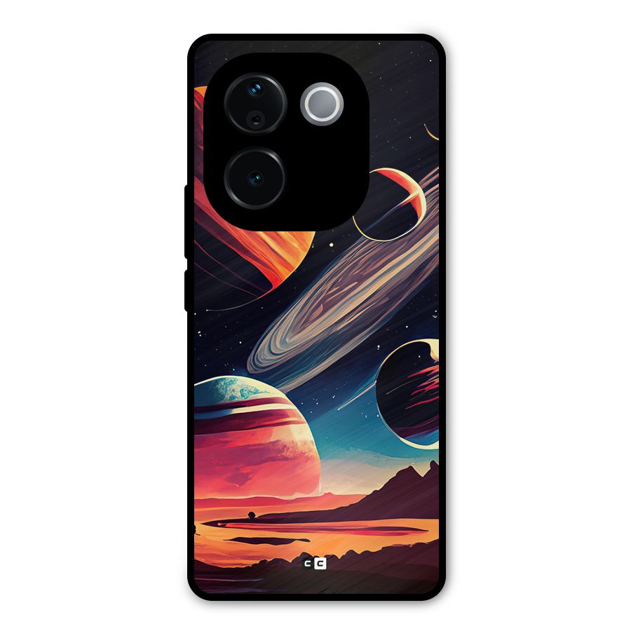 Space Planets Metal Back Case for iQOO Z9s Pro