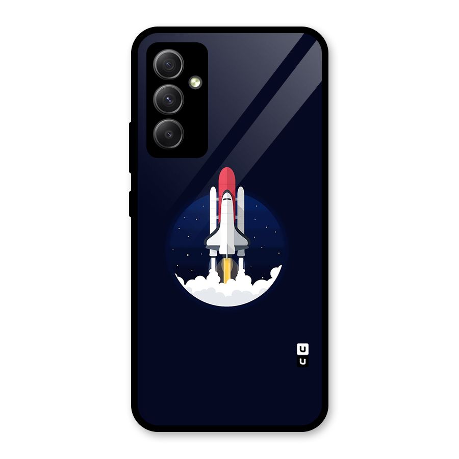 Space Rocket Minimal Glass Back Case for Galaxy A34
