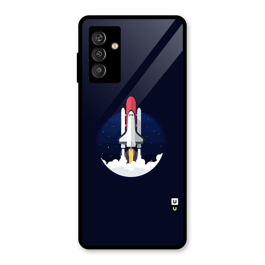 Space Rocket Minimal Glass Back Case for Galaxy M13