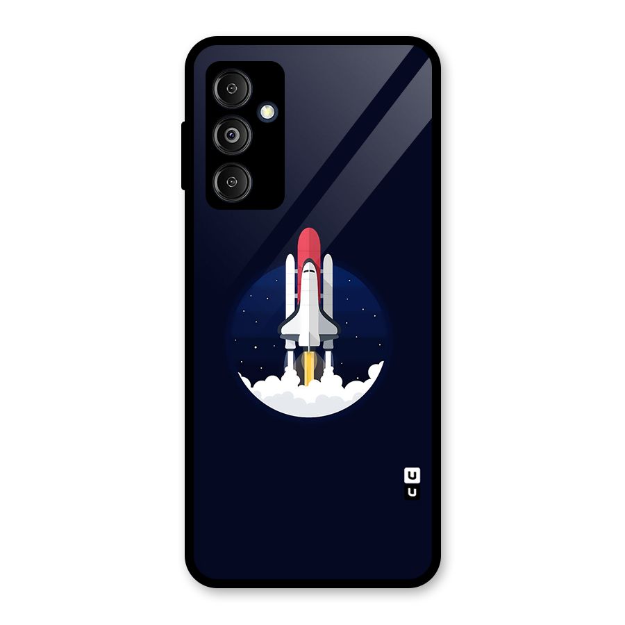 Space Rocket Minimal Glass Back Case for Galaxy M14 5G