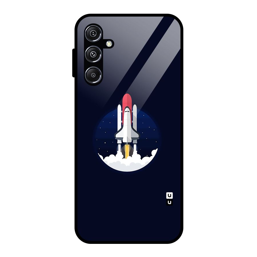 Space Rocket Minimal Glass Back Case for Galaxy M34 5G