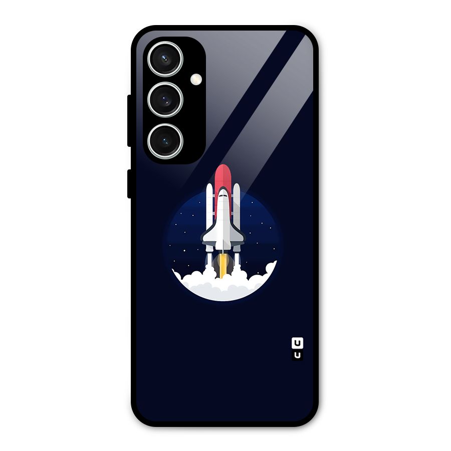 Space Rocket Minimal Glass Back Case for Galaxy S23 FE
