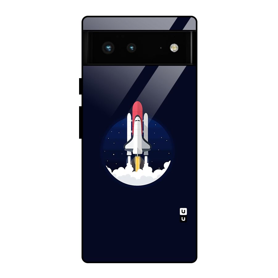 Space Rocket Minimal Glass Back Case for Google Pixel 6
