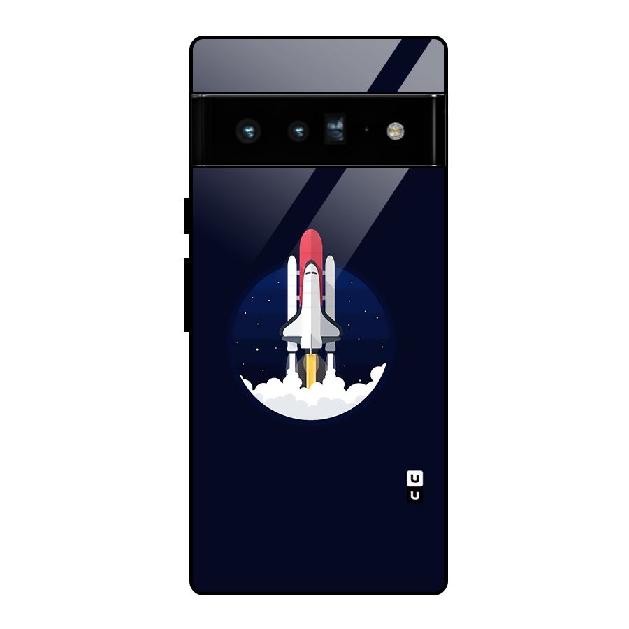 Space Rocket Minimal Glass Back Case for Google Pixel 6 Pro